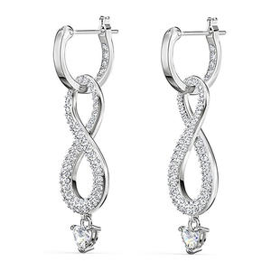 Boucles d'oreilles en or blanc E2046 avec diamants ronds taille brillant couleur D, bijoux de luxe naturels pour femmes, pour mariage - Product Image 3