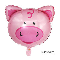 Ballons en aluminium réutilisables en forme de tête d'animaux de dessin animé, thème Jungle Safari (Tigre, Lion, Singe, Vache, Girafe, Zèbre, Cochon), pour décoration de fête d'anniversaire sur le thème du zoo, utilisables avec de l'hélium