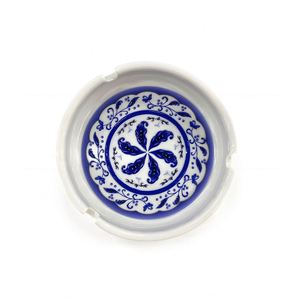 Cendrier rond en céramique durable avec base antidérapante, design artistique traditionnel, souvenir touristique et cadeau de voyage - Product Image 2