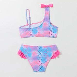 Ragazze sirena bikini con fiocco regolabile <span class=keywords><strong>due</strong></span> pezzi set di costumi da bagno per bambini per <span class=keywords><strong>le</strong></span> ragazze - Product Image 2