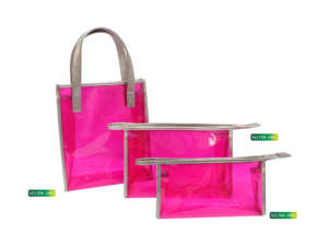 Bolsas de PVC Rosa Neón, Bolsa Transparente para Estadio, 0.5mm, Resistente al Agua, para Playa, Compras, Regalos GWP, Logotipo Personalizado, Origen <span class=keywords><strong>Vietnam</strong></span> - Product Image 1