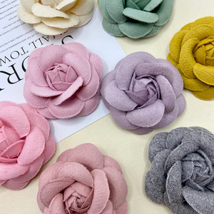 Flor de Camelia Artificial de 5.5cm, Accesorio para el Cabello DIY, Corsage de Boda, Joyería Tejida a Mano Reutilizable, Decoración - Product Image 3