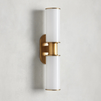 Harlin-Lampe murale à double applique murale chromée en verre laiteux, base E26 pour la maison, le bureau, la chambre et l'intérieur