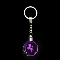 Porte-clés en cristal K9 vierge Pujiang en gros avec LED, gravure laser 3D personnalisée, cadeau promotionnel, porte-clés cheval en cristal