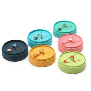 High Quality Flannel Round Jewelry <b>Boxes</b> for Convenient Necklace and Ring Display & <b>Storage</b> - Product Image 2