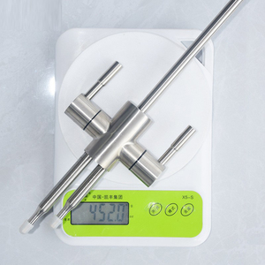 Grifo de acero inoxidable 100% 304 1/4 ", 3/8" Fregadero de carbono manual Grifo de filtro de agua RO de ósmosis inversa con cuello largo y varilla - Product Image 3