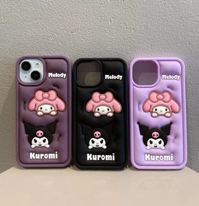 Linda base de maquillaje 3D de dibujos animados de silicona funda para teléfono móvil para iPhone 15 14 13 12 11 Pro Max elegante y de moda - Product Image 2