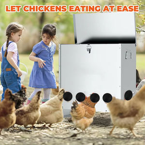 JH-폐기물 없음 핸들이있는 Mech 치킨 피더 85-120lbs 대형 실버 아연 도금 스틸 치킨 피더 자동 - Product Image 2