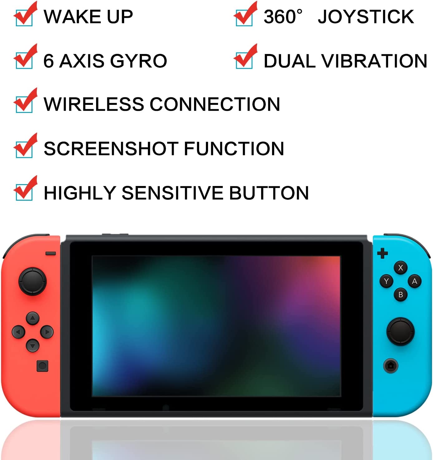 Joypad совместим с Nintendo Switch/Lite/OLED, замена для Switch Joy Pad, беспроводные контроллеры поддерживают двойную вибрацию