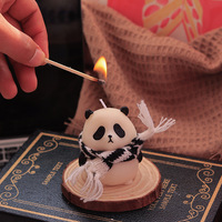 Bougie parfumée artisanale en forme de panda, cire de soja, parfum floral végétal, aromathérapie, figurine mignonne, décoration d'intérieur et cadeau