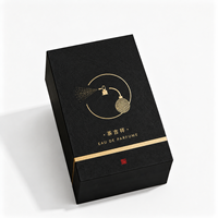 Boîte rigide de luxe noire pour flacon de parfum Attar 100 ml, logo en relief, emballage de parfum haut de gamme pour les marques de parfums