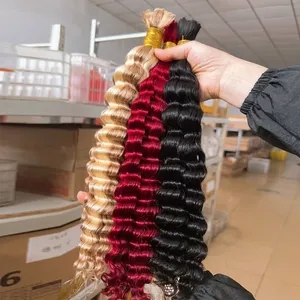100% Натуральные Цветные необработанные волосы для наращивания без уточнения, крупные волнистые человеческие волосы для плетения