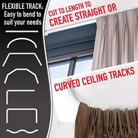 Rail de rideau robuste et pratique à fixer au plafond, rail de rideau flexible, rail de plafond incurvé, séparateur de pièce