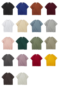 Camiseta Manshan para Hombre, 280g, Algodón, Hombros Caídos, Cuello Redondo, Color Sólido, Corte Holgado, Casual, Manga Corta, Diseño Liso - Product Image 2