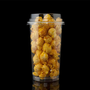 Tazas de palomitas de maíz de plástico desechables personalizadas, tazas de té de la leche de tamaño king, cubos de palomitas transparentes de PP gruesos, fabricantes - Product Image 5