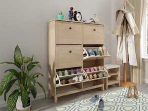 ตู้เก็บรองเท้าไม้หลายชั้นสำหรับห้องนั่งเล่น - Product Image 3