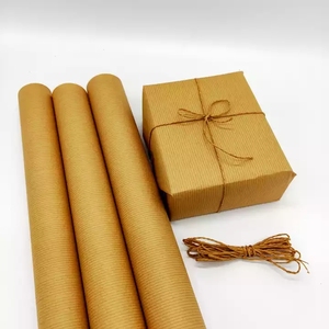 Rouleau de <span class=keywords><strong>papier</strong></span> kraft côtelé de haute qualité imprimé pour l'emballage de cadeaux et de fleurs de Noël - Product Image 5