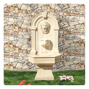 <span class=keywords><strong>Fontaine</strong></span> murale <span class=keywords><strong>en</strong></span> marbre beige tête <span class=keywords><strong>ancienne</strong></span> hautement polie - Product Image 1