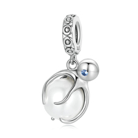Bracelet de perles de poulpe pendentif département océan s925 perle d'argent fait à la main bricolage breloque BSC613