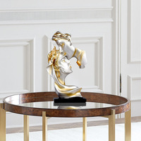 Sculpture de masque facial créatif pour amoureux, figurine en résine, décoration artisanale pour la maison, décoration de salon, cadeau