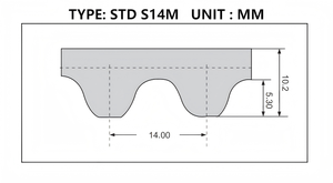 <span class=keywords><strong>Courroie</strong></span> <span class=keywords><strong>de</strong></span> machine à haute performance à coût élevé Courroies <span class=keywords><strong>de</strong></span> <span class=keywords><strong>distribution</strong></span> en caoutchouc industriel STDS14M - Product Image 2