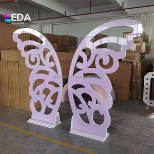 LEDA Modern New Arrival Detachable Wedding Event <b>Party</b> <b>Purple</b> Butterfly Backdrop Panel Stand Acrylic - Product Image 4
