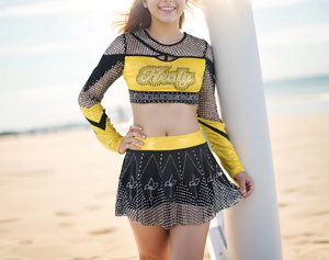 Alibaba.com上の高品質な黒と黄色のチアリーディング制服メーカーと黒