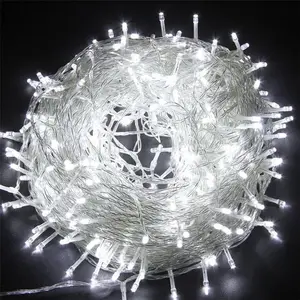 10M 100 LEDストリングライトガーデンパーティークリスマスウェディング新年屋内装飾用のクールな白い妖精ライト