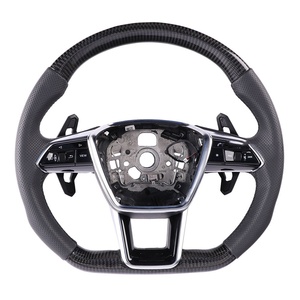 Volant de voiture en cuir perforé blanc et fibre de carbone YLC Upgrades pour <span class=keywords><strong>Audi</strong></span> A3 A4 A5 - Product Image 2