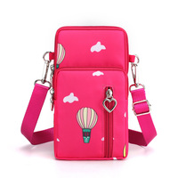Pembe baskılı küçük omuz veya kol cep telefonu cüzdanı kartları tutucu kızlar mini crossbody çanta cep telefonu çantası