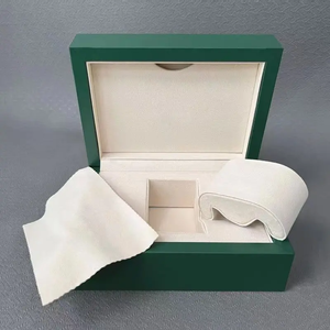 Caja de Presentación de Madera Verde para Reloj, Estuche de Regalo para Reloj Mecánico, Empaque de Almacenamiento para Hombre, Logotipo Personalizado - Product Image 1