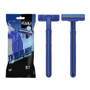 Blue Color 2 Blades Men Disposable Razor Plastic Handle Comfortable Cheap Shaving Quality Razor
