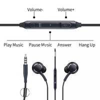 Earphone Stereo Berkabel dengan Jack Audio Aux 3.5mm dan Headset Hands-Free MIC untuk Musik, Kompatibel dengan Perangkat Elektronik