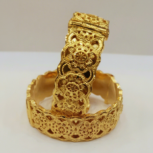 ชุดเครื่องประดับทอง 24K ชุบทองเหลืองลายดอกไม้สไตล์วินเทจสำหรับผู้หญิง เหมาะสำหรับงานหมั้น งานครบรอบ และงานปาร์ตี้ - ของขวัญ - Product Image 1
