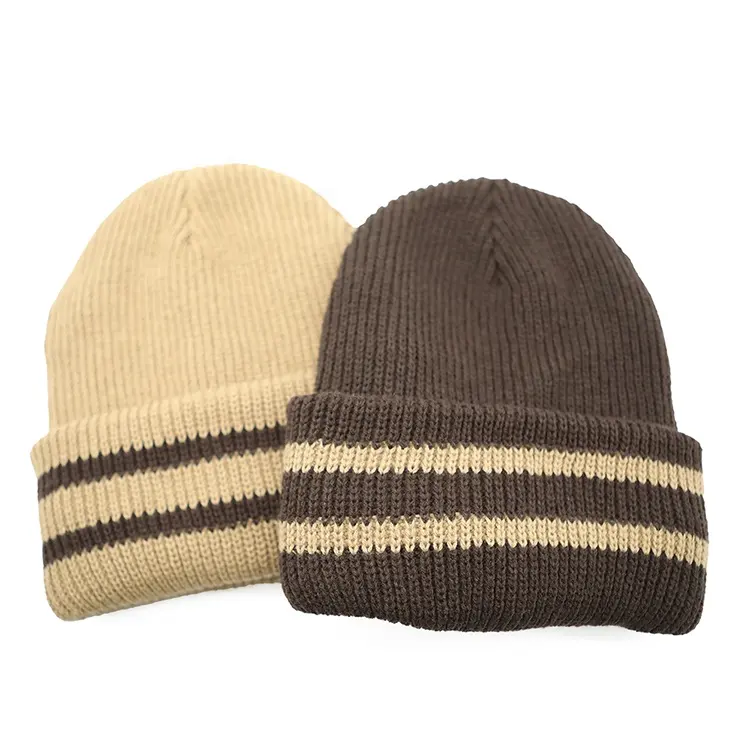 Mens gân Beanie Hat biểu tượng tùy chỉnh màu rắn mùa đông Mũ trượt tuyết SỌC ĐAN Cuff Beanie toque Bán buôn giá rẻ Beanies thể thao