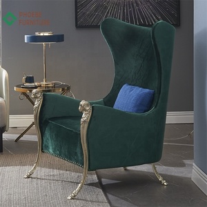 Elegant Pure White Golden Frame Wedding Bridal High <strong>Back</strong> Crown <strong>Wing</strong> <strong>Arm</strong> Sofa <strong>Chairs</strong> - Product Image 4