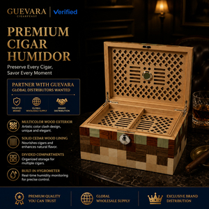 Humidor <span class=keywords><strong>de</strong></span> Cigarros <span class=keywords><strong>de</strong></span> Lujo <span class=keywords><strong>de</strong></span> Alta Gama con Revestimiento <span class=keywords><strong>de</strong></span> Madera Sólida y Forro <span class=keywords><strong>de</strong></span> <span class=keywords><strong>Cedro</strong></span> Español, Humidificador Incorporado, Acabado Lacado para Maduración - Product Image 1