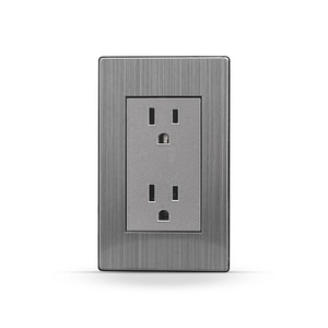 <span class=keywords><strong>118</strong></span> loại mỹ Twin đựng điện tường ổ cắm tấm thép không gỉ 15A Đánh giá hiện tại 2 AC đôi 3 cực điện - Product Image 6