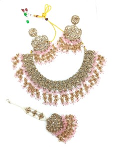 Ensemble de collier de créateur ethnique indien du sud vintage de qualité haut de gamme et boucles d'oreilles pour les mariages bijoux de mode - Product Image 1