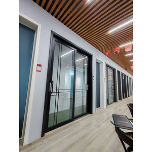 Puerta Corredera de Vidrio Templado de Seguridad Personalizada con Recubrimiento de Polvo de Aleación de Aluminio Coastal Frontier, Aislamiento Térmico para Dormitorio y Exteriores - Product Image 3