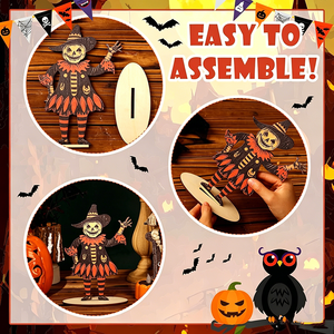 Décorations populaires d'Halloween : Petits pendentifs rétro en forme de citrouille, d'épouvantail et de drapeau coloré - Product Image 4