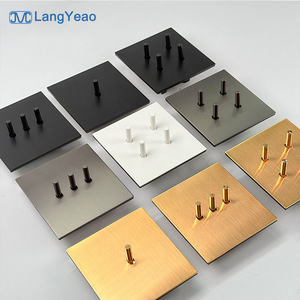 Interruttore <span class=keywords><strong>a</strong></span> Levetta LangYeao con Pannello in Acciaio Inox, Interruttori e Prese Elettriche in Metallo Standard UK per Casa e Hotel, <span class=keywords><strong>Presa</strong></span> EU UK - Product Image 1