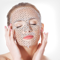 Feuille de masque facial vide en tissu non tissé Tencel imprimé de haute qualité, matière première, anti-graisse, 220x200mm, 28gsm