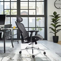 Chaise ergonomique en maille avec soutien lombaire et appui-tête réglables pour le bureau et le télétravail, usage quotidien