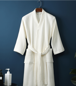 Peignoir de bain en tissu gaufré léger de luxe en gros, manches longues, peignoir de spa pour femmes - Product Image 3