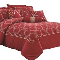 Juego de Edredón Bordado de Microfibra KOSMOS Bedding Dubai, Juego de Ropa de Cama de Microfibra