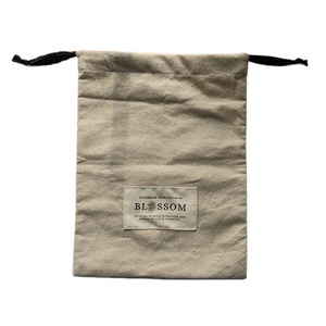 Reusable Drawstring Cotton Bags <b>Packaging</b> Cloth <b>Textile</b> <b>Packaging</b> Linen Pouch With Custom Logo - Product Image 1