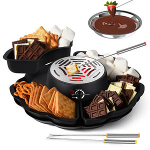 Ensemble de pot à fondue au chocolat électrique avec contrôle de la température, design détachable et 2 fourchettes de cuisson - Product Image 3