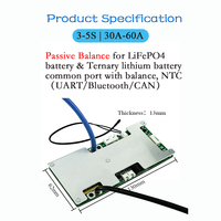 Sistema de Gestión de Baterías de Litio YDE 60A 100A 150A 200A 450A Pico LFP NMC Smart BMS 3S 4S 12V con UART y BT Integrado