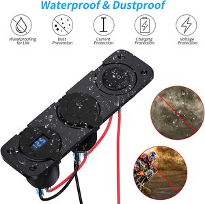 <span class=keywords><strong>Presa</strong></span> accendisigari per barca marina <span class=keywords><strong>12</strong></span> V 3 in 1 impermeabile per auto Dual QC3.0 pannello di uscita USB <span class=keywords><strong>12</strong></span> <span class=keywords><strong>Volt</strong></span> <span class=keywords><strong>presa</strong></span> di alimentazione per camper Display a LED - Product Image 6